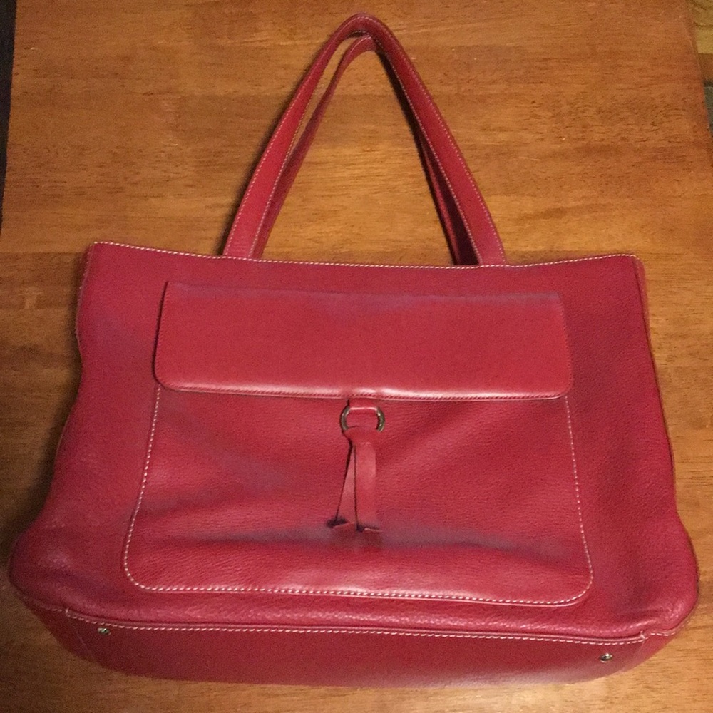 Large red tote bag